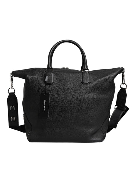 Dolce & Gabbana Black Calfskin Leather Hand Shoulder Duffle Bag - Hilstor