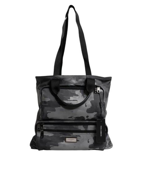 Dolce & Gabbana Black Camouflage Shoulder Strap Logo Plaque Bag - Hilstor