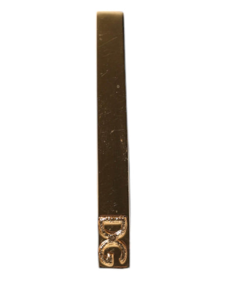 Dolce & Gabbana Gold Tone Brass Logo Branded Tie Clip Bar - Hilstor