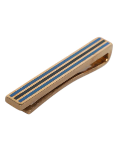 Dolce & Gabbana Gold Tone Brass Logo Branded Tie Clip Bar - Hilstor