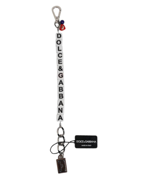 Dolce & Gabbana Silver Brass Chain Dice Logo Embellished Charm Bracelet - Hilstor