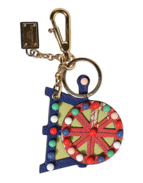 Dolce & Gabbana Multicolor Gold Tone Carretto Keychain Keyring - Hilstor
