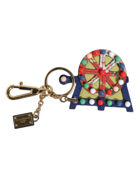 Dolce & Gabbana Multicolor Gold Tone Carretto Keychain Keyring - Hilstor