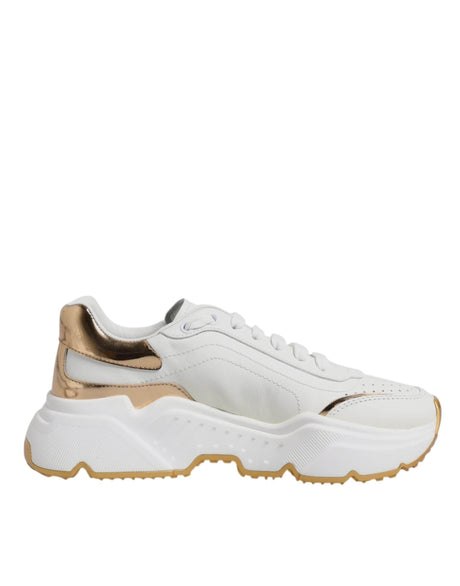 Dolce & Gabbana White Gold Daymaster Low Top Sneakers Shoes - Hilstor