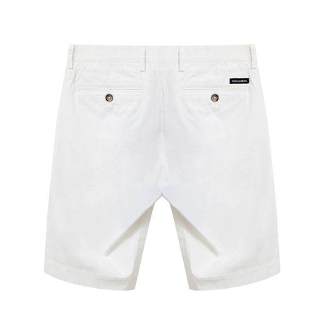 Dolce & Gabbana White Cotton Bermuda - Hilstor