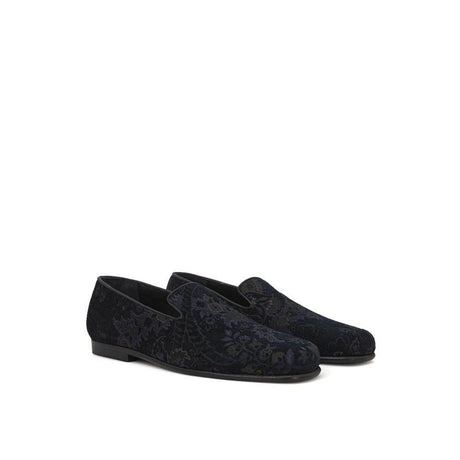 Etro Blue Leather Slip-On Loafer - Hilstor