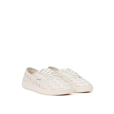 Bottega Veneta White Leather Sneaker - Hilstor