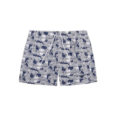 Emporio Armani Elegant White Polyester Swim Shorts - Hilstor