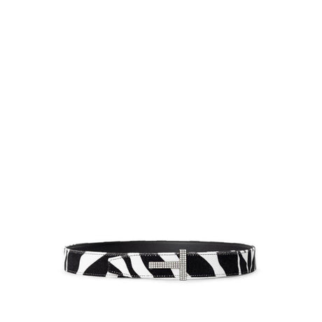 Tom Ford Black And White Leather Belt - Hilstor