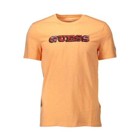 Guess Jeans Orange Cotton Men T-Shirt - Hilstor