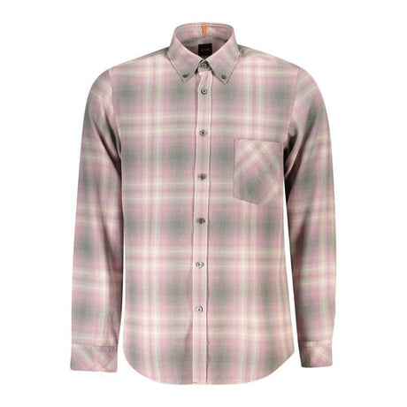 Hugo Boss Pink Cotton Men Shirt - Hilstor
