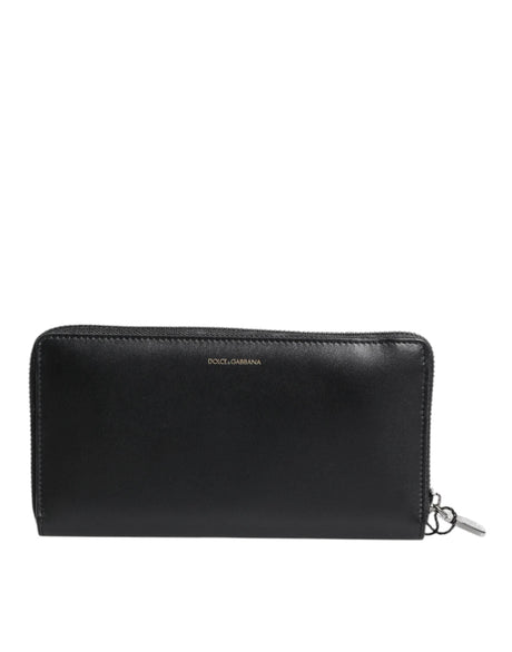 Dolce & Gabbana Black Blue Exotic Leather Embossed Continental Wallet - Hilstor