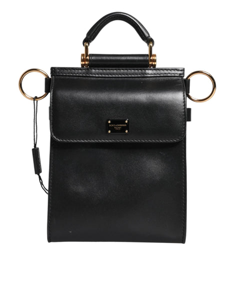 Dolce & Gabbana Black Calfskin Leather Logo Plaque Mini Bag - Hilstor