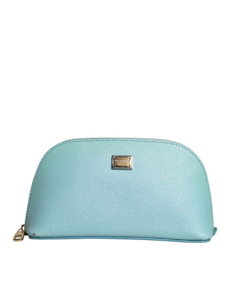Dolce & Gabbana Light Blue Leather Handbag Clutch Mini Purse Pouch Bag - Hilstor