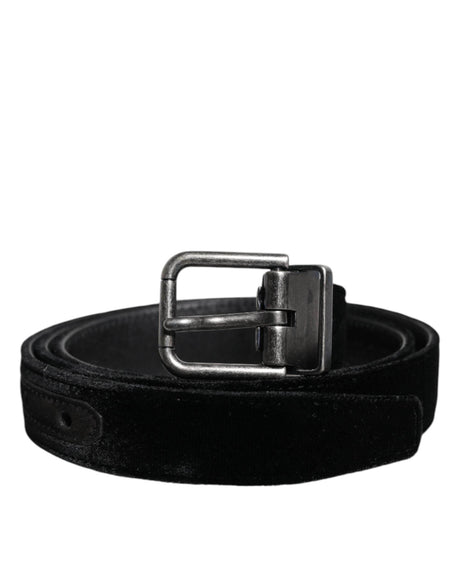 Dolce & Gabbana Black Leather Metal Buckle Classic Belt - Hilstor