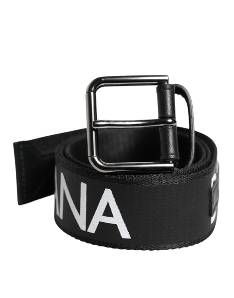 Dolce & Gabbana Black Leather Classic Metal Logo Buckle Belt - Hilstor