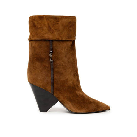 Saint Laurent Brown Suede Leather Boot - Hilstor