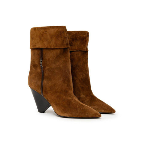 Saint Laurent Brown Suede Leather Boot - Hilstor