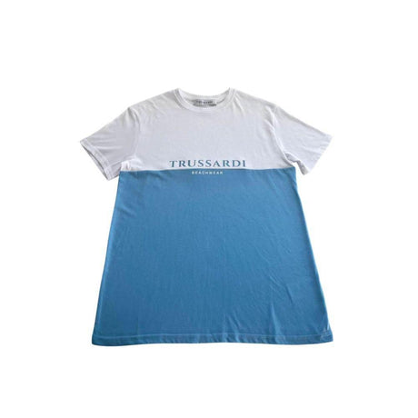 Trussardi Beachwear Light Blue Cotton Men T-Shirt - Hilstor