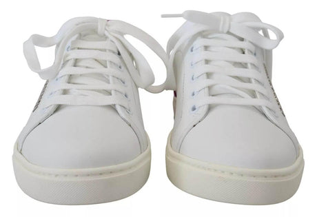 Dolce & Gabbana White Classic Sneakers Women Leather Shoes - Hilstor