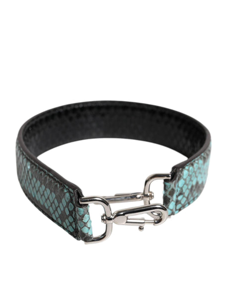 Dolce & Gabbana Black Blue Exotic Leather Bag Shoulder Strap - Hilstor