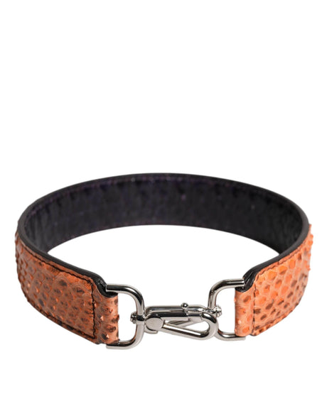Dolce & Gabbana Black Beige Exotic Leather Bag Shoulder Strap - Hilstor