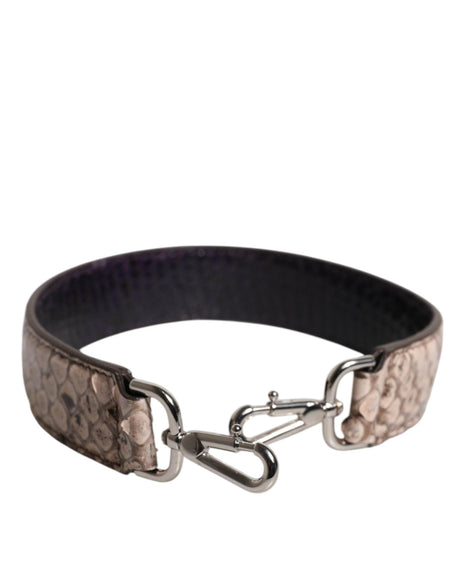 Dolce & Gabbana Black Cream Exotic Leather Bag Shoulder Strap - Hilstor