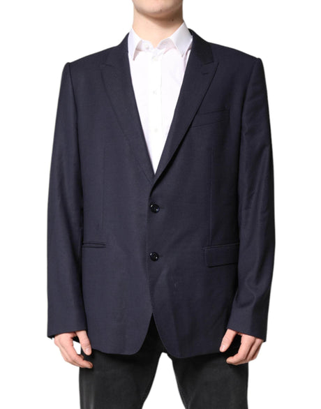 Dolce & Gabbana Black Wool Single Breasted Coat Blazer Suit - Hilstor