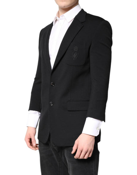 Dolce & Gabbana Black Single Breasted Men Coat Blazer Suit - Hilstor