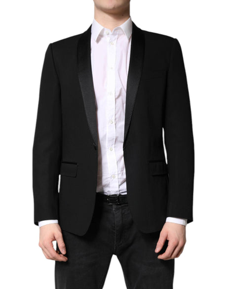 Dolce & Gabbana Black Single Breasted Men Coat MARTINI Blazer - Hilstor
