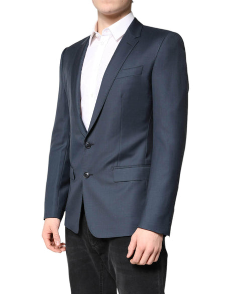 Dolce & Gabbana Blue Single Breasted Men Coat MARTINI Blazer - Hilstor