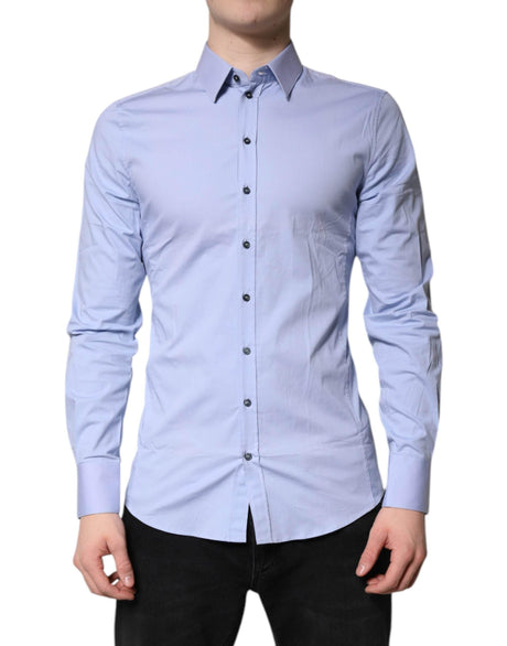 Dolce & Gabbana Light Blue Cotton SICILIA Dress Formal Shirt - Hilstor