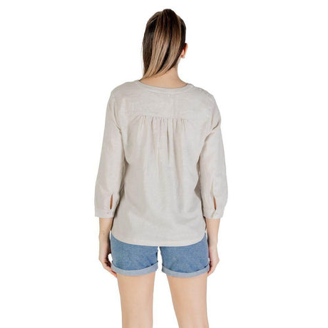 Street One Beige Linen Blouse - Hilstor