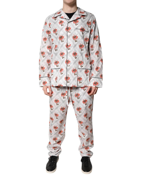 Dolce & Gabbana Multicolor Floral Print Cotton Pajama Set Sleepwear - Hilstor