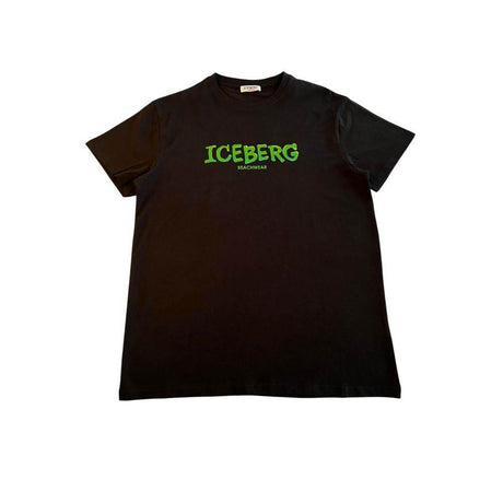 Iceberg Black Cotton Men T-Shirt - Hilstor
