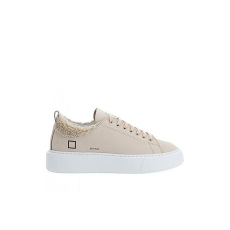 D.A.T.E Beige Leather Sneaker - Hilstor