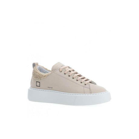 D.A.T.E Beige Leather Sneaker - Hilstor