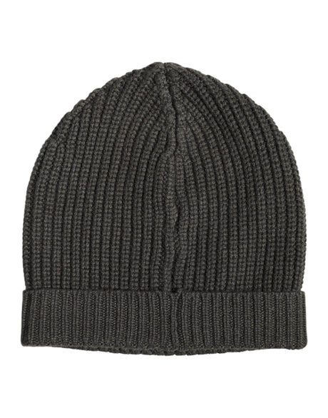 Dolce & Gabbana Dark Gray Cashmere Knit Winter Beanie Hat - Hilstor