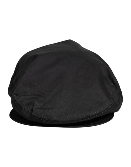 Dolce & Gabbana Black Cotton Newsboy Capello Cabbie Hat - Hilstor