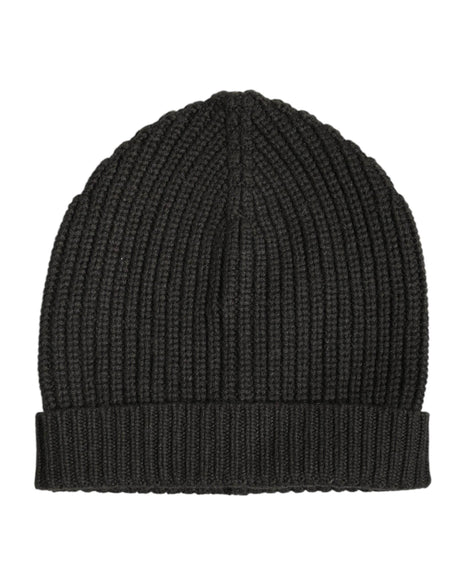Dolce & Gabbana Dark Gray Cashmere Knit Winter Beanie Hat - Hilstor