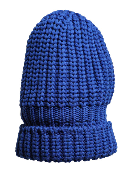 Dolce & Gabbana Blue Wool Knitted Winter Beanie Hat - Hilstor
