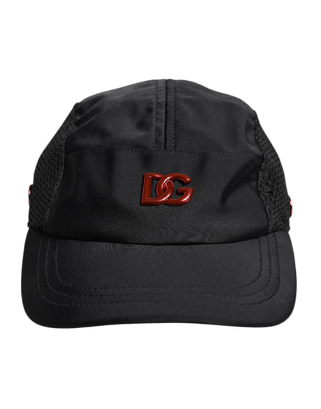 Dolce & Gabbana Black Nylon Logo 6 Panels Baseball Cap - Hilstor