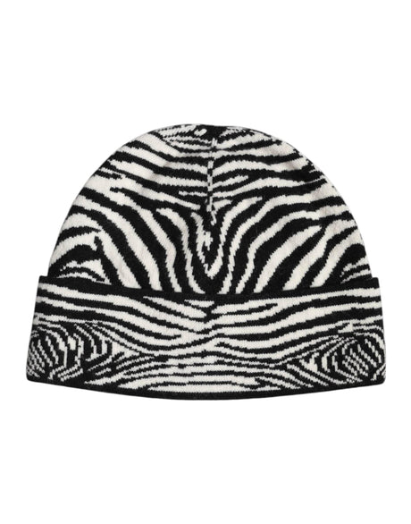 Dolce & Gabbana Black White Zebra Knitted Winter Beanie Hat - Hilstor
