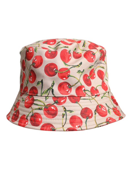 Dolce & Gabbana Beige Cotton Printed Wide Brim Bucket Hat - Hilstor