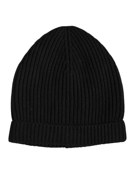 Dolce & Gabbana Black Cashmere Knitted Winter Beanie Hat - Hilstor