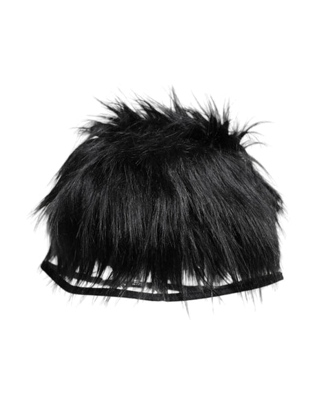 Dolce & Gabbana Black Faux Fur Bucket Hat - Hilstor