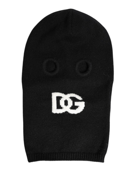 Dolce & Gabbana Black Cashmere Knitted Ski Mask Balaclava Hat - Hilstor