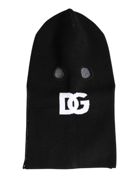 Dolce & Gabbana Black Cashmere Knitted Ski Mask Balaclava Hat - Hilstor