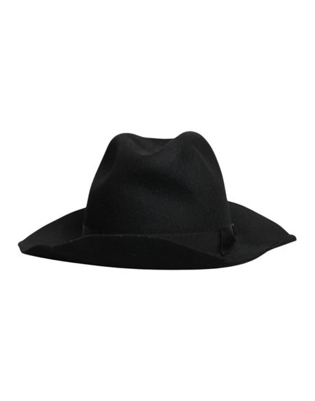 Dolce & Gabbana Black Wide Brim Trilby Fedora Hat - Hilstor