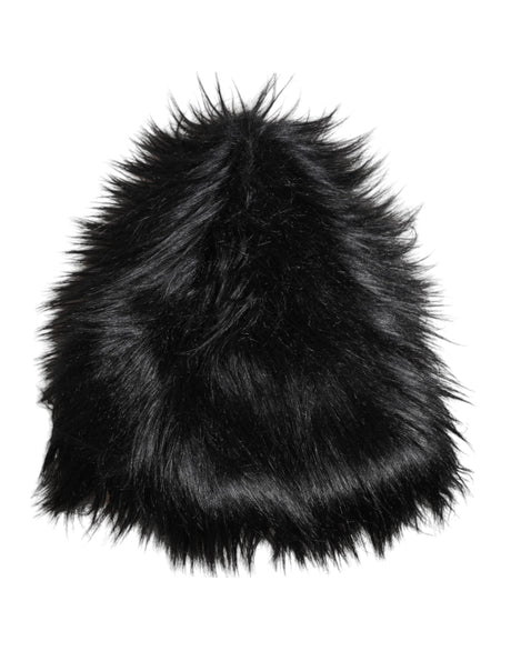 Dolce & Gabbana Black Acrylic Fur Womens Bucket Hat - Hilstor